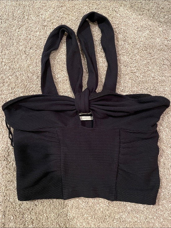 Urban Outfitters Handbags - Urban Outfitters Black Ribbed Knot-Front Tote